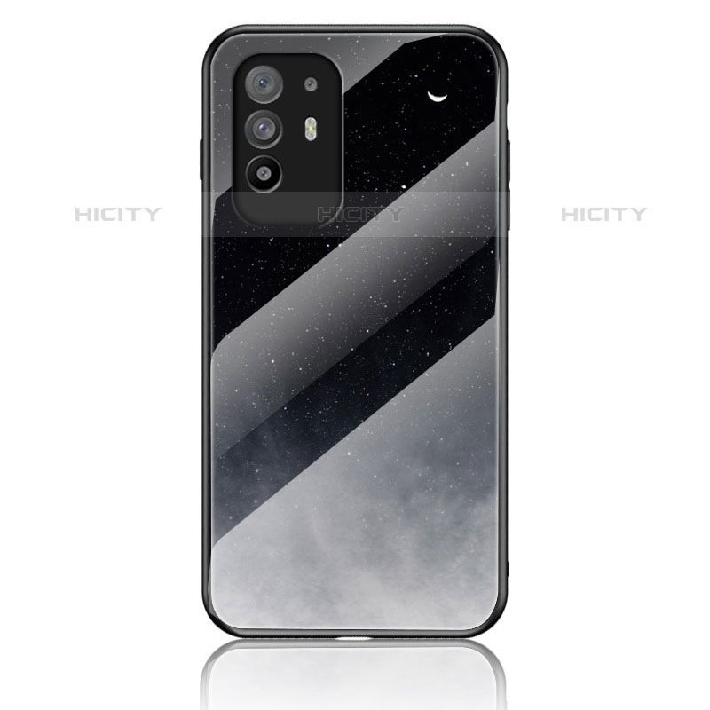 Coque Contour Silicone et Vitre Motif Fantaisie Miroir Etui Housse LS4 pour Oppo Reno5 Z 5G Gris Plus