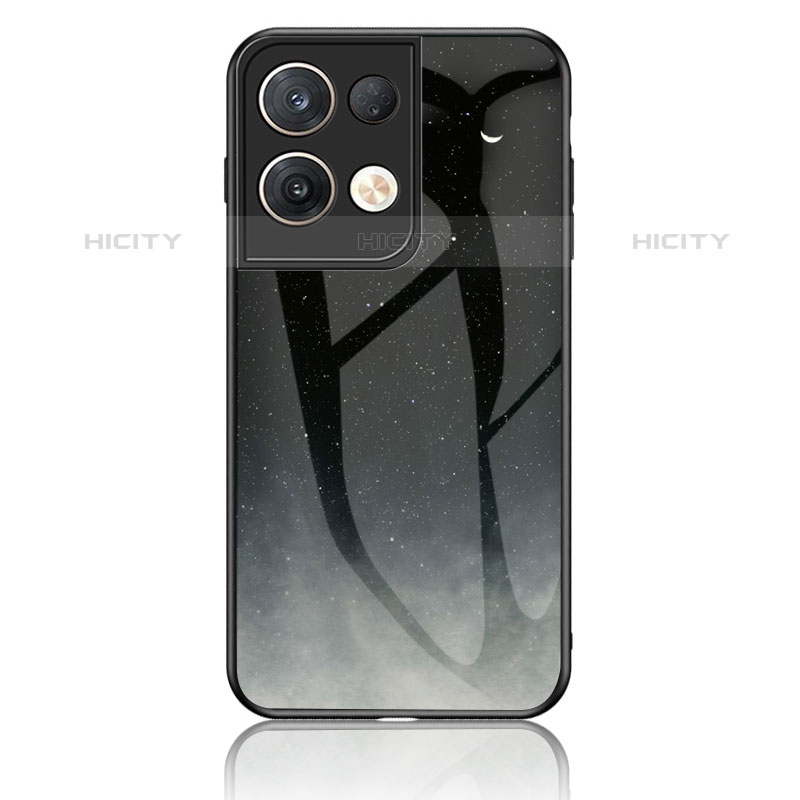 Coque Contour Silicone et Vitre Motif Fantaisie Miroir Etui Housse LS4 pour Oppo Reno8 Pro+ Plus 5G Gris Plus