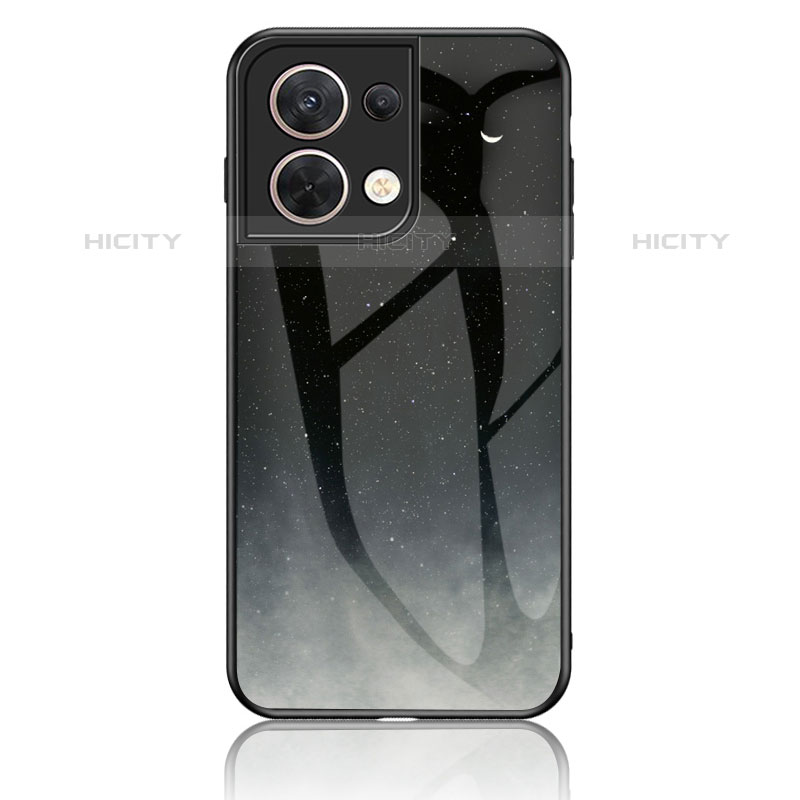 Coque Contour Silicone et Vitre Motif Fantaisie Miroir Etui Housse LS4 pour Oppo Reno9 Pro 5G Gris Plus