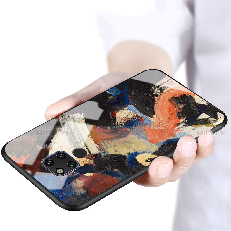 Coque Contour Silicone et Vitre Motif Fantaisie Miroir Etui Housse M02 pour Huawei Mate 20 X 5G Plus