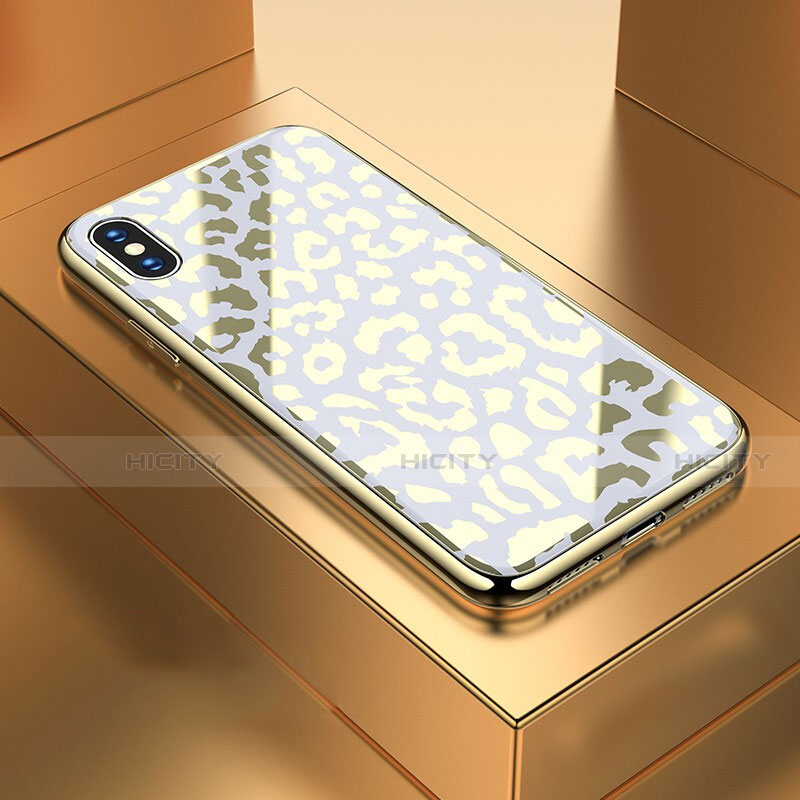 Coque Contour Silicone et Vitre Motif Fantaisie Miroir Etui Housse pour Apple iPhone X Blanc Plus