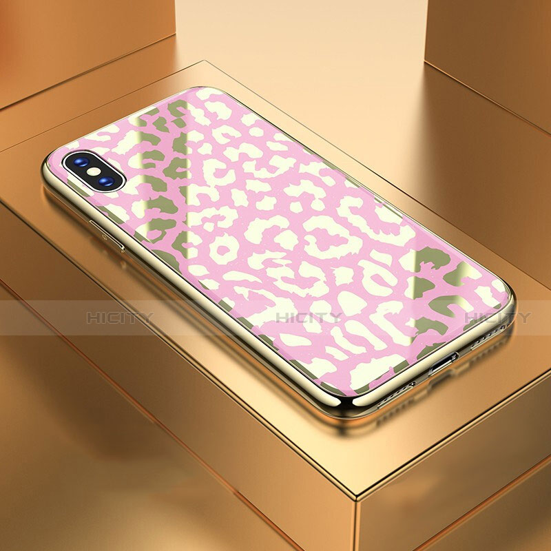 Coque Contour Silicone et Vitre Motif Fantaisie Miroir Etui Housse pour Apple iPhone X Or Rose Plus