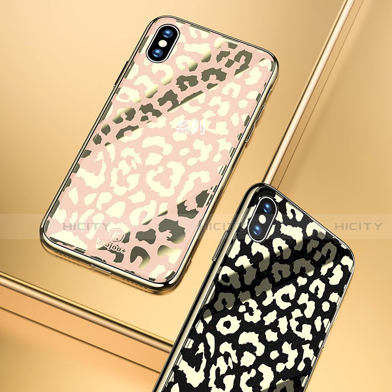 Coque Contour Silicone et Vitre Motif Fantaisie Miroir Etui Housse pour Apple iPhone X Plus