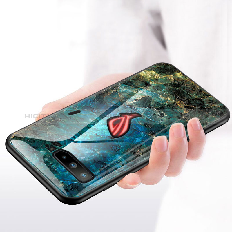 Coque Contour Silicone et Vitre Motif Fantaisie Miroir Etui Housse pour Asus ROG Phone 3 Strix ZS661KS Plus