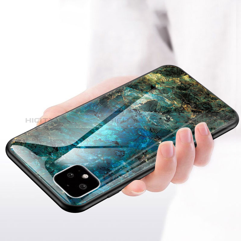 Coque Contour Silicone et Vitre Motif Fantaisie Miroir Etui Housse pour Google Pixel 4 XL Plus