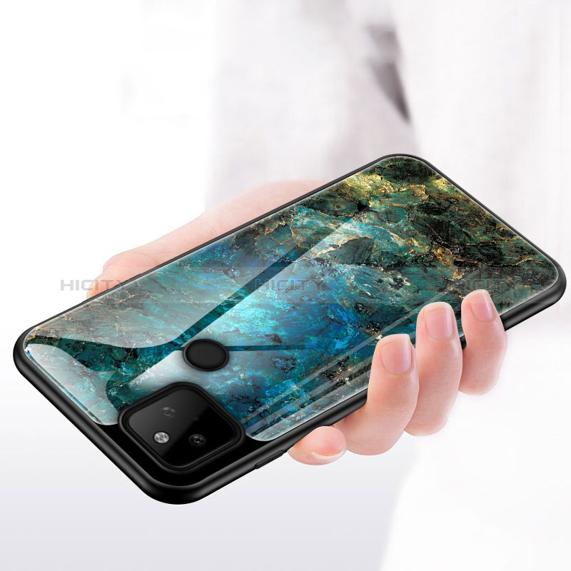 Coque Contour Silicone et Vitre Motif Fantaisie Miroir Etui Housse pour Google Pixel 5a 5G Plus