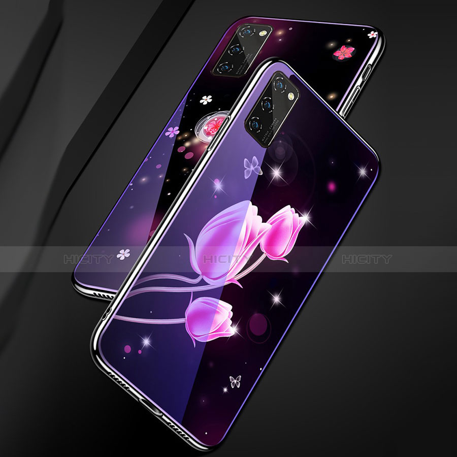 Coque Contour Silicone et Vitre Motif Fantaisie Miroir Etui Housse pour Huawei Honor V30 Pro 5G Plus