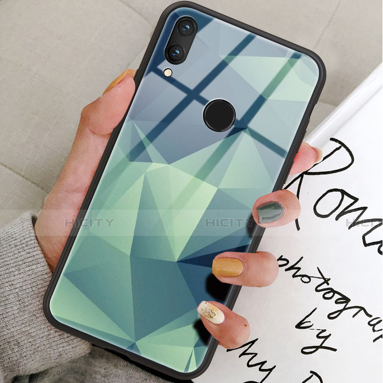 Coque Contour Silicone et Vitre Motif Fantaisie Miroir Etui Housse pour Huawei Honor View 10 Lite Vert Plus