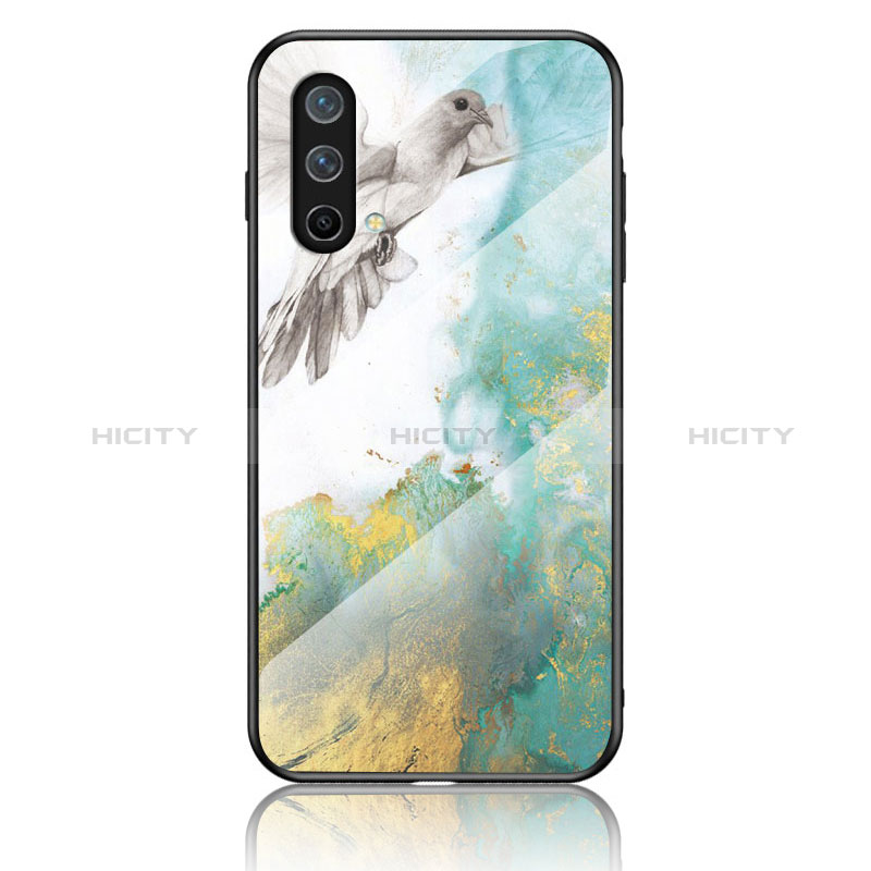 Coque Contour Silicone et Vitre Motif Fantaisie Miroir Etui Housse pour OnePlus Nord CE 5G Vert Plus