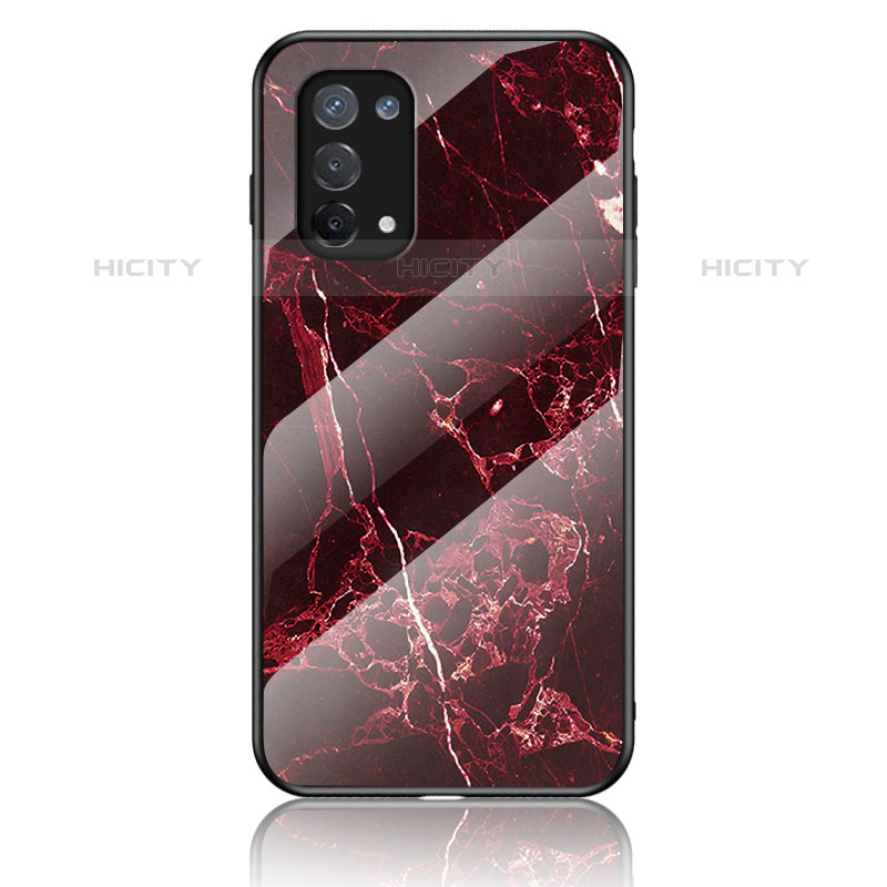 Coque Contour Silicone et Vitre Motif Fantaisie Miroir Etui Housse pour OnePlus Nord N200 5G Rouge Plus