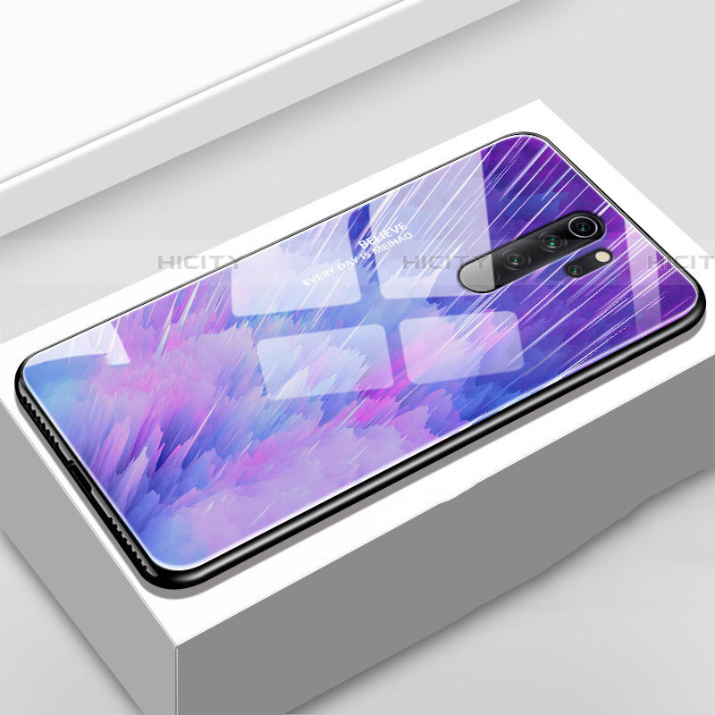 Coque Contour Silicone et Vitre Motif Fantaisie Miroir Etui Housse pour Oppo A11 Violet Plus