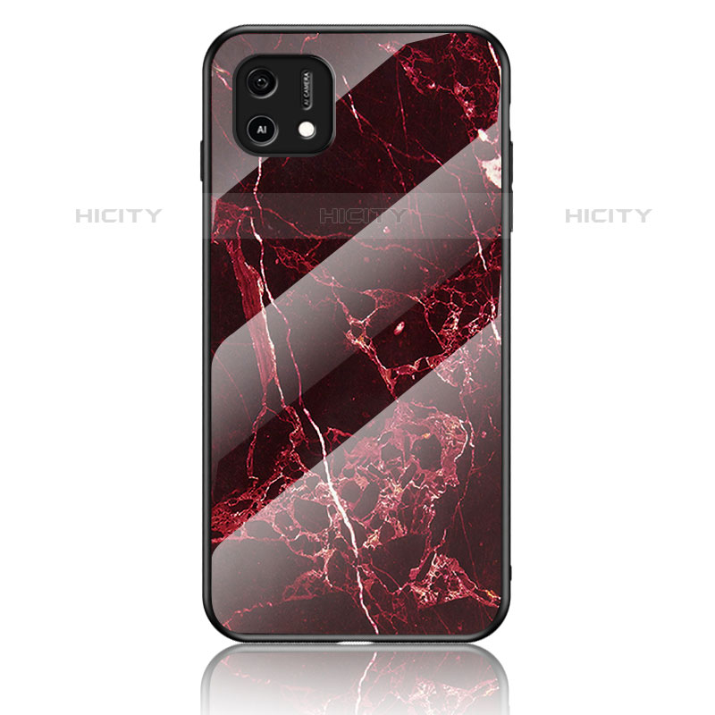 Coque Contour Silicone et Vitre Motif Fantaisie Miroir Etui Housse pour Oppo A16e Rouge Plus