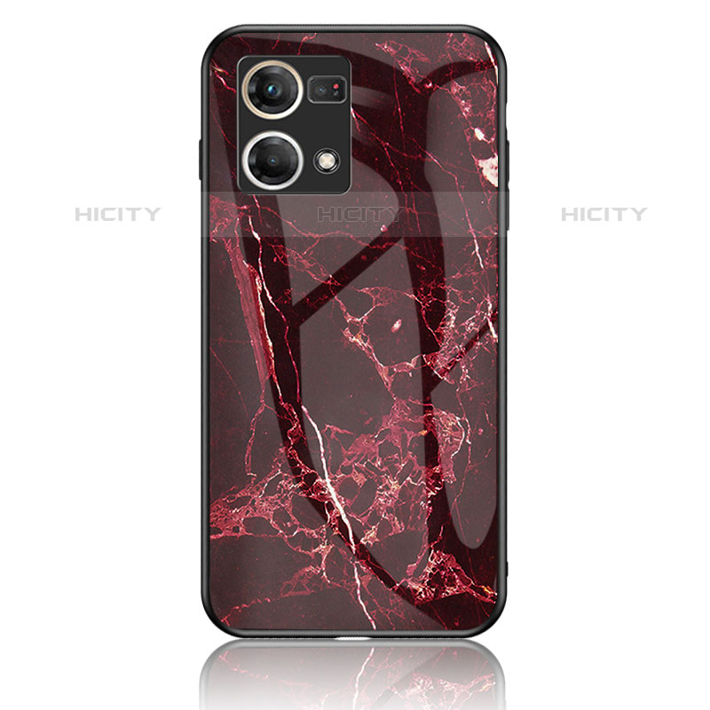 Coque Contour Silicone et Vitre Motif Fantaisie Miroir Etui Housse pour Oppo F21s Pro 4G Rouge Plus