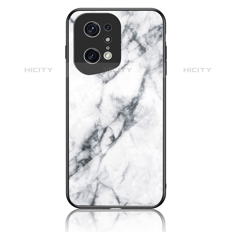 Coque Contour Silicone et Vitre Motif Fantaisie Miroir Etui Housse pour Oppo Find X5 Pro 5G Blanc Plus