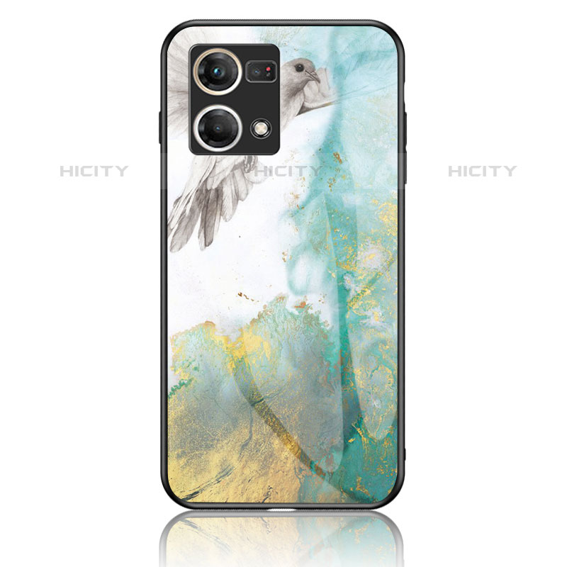 Coque Contour Silicone et Vitre Motif Fantaisie Miroir Etui Housse pour Oppo Reno7 4G Plus