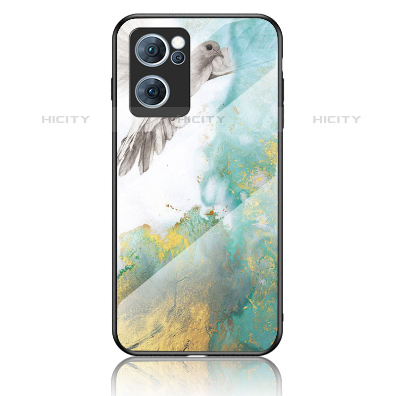 Coque Contour Silicone et Vitre Motif Fantaisie Miroir Etui Housse pour Oppo Reno7 5G Plus