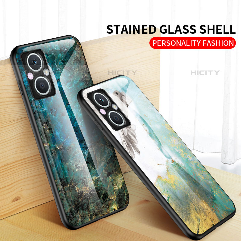 Coque Contour Silicone et Vitre Motif Fantaisie Miroir Etui Housse pour Oppo Reno7 Z 5G Plus