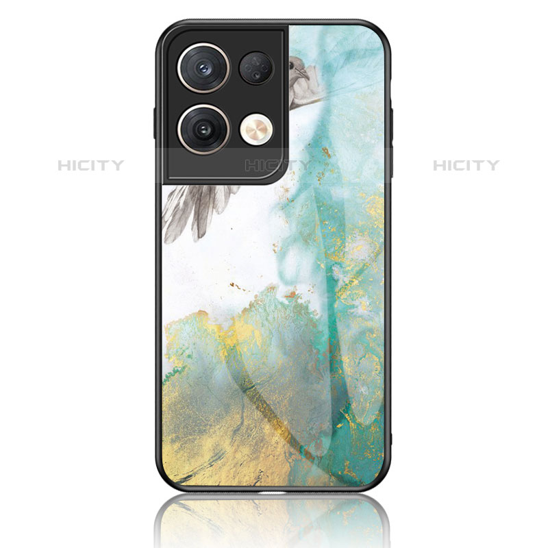 Coque Contour Silicone et Vitre Motif Fantaisie Miroir Etui Housse pour Oppo Reno8 Pro+ Plus 5G Vert Plus