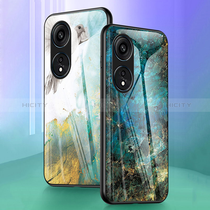 Coque Contour Silicone et Vitre Motif Fantaisie Miroir Etui Housse pour Oppo Reno8 T 4G Plus