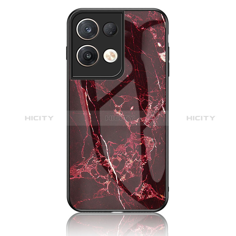 Coque Contour Silicone et Vitre Motif Fantaisie Miroir Etui Housse pour Oppo Reno9 Pro+ Plus 5G Rouge Plus