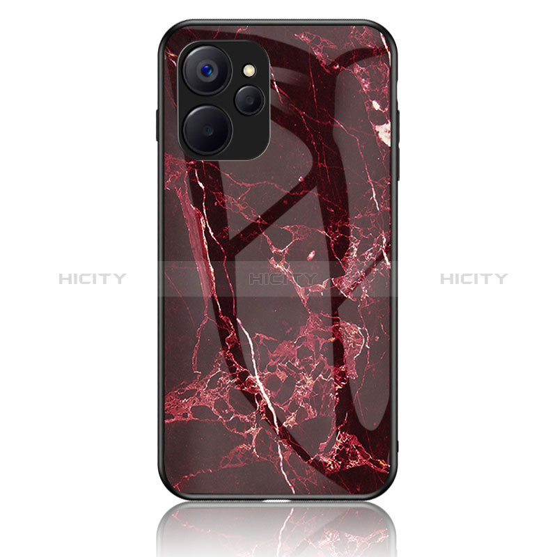 Coque Contour Silicone et Vitre Motif Fantaisie Miroir Etui Housse pour Realme 9i 5G Rouge Plus