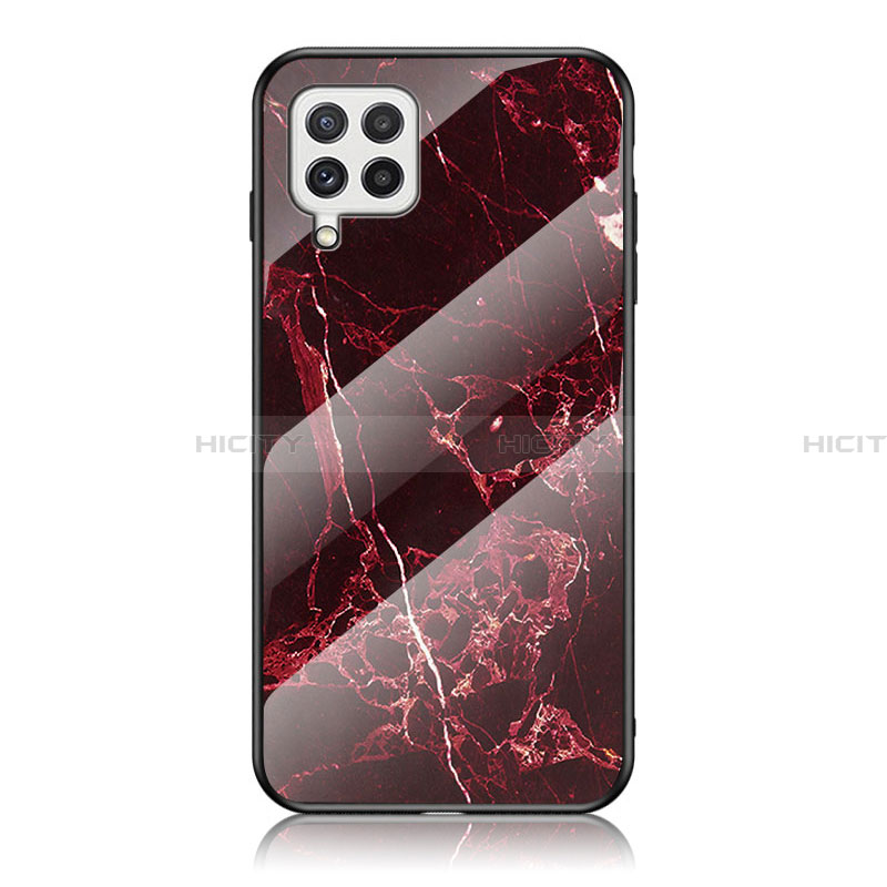 Coque Contour Silicone et Vitre Motif Fantaisie Miroir Etui Housse pour Samsung Galaxy A22 4G Rouge Plus