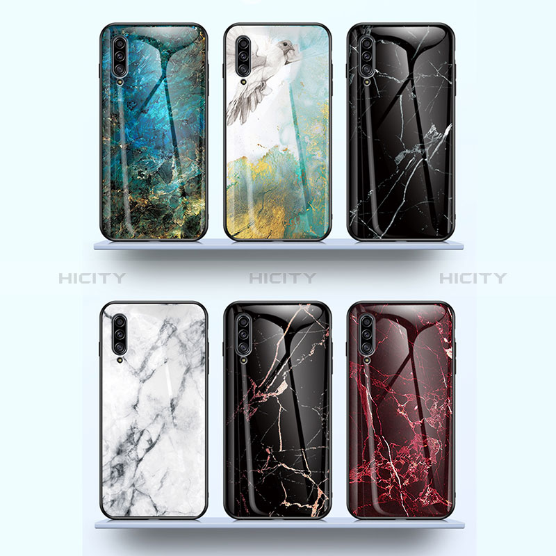 Coque Contour Silicone et Vitre Motif Fantaisie Miroir Etui Housse pour Samsung Galaxy A30S Plus