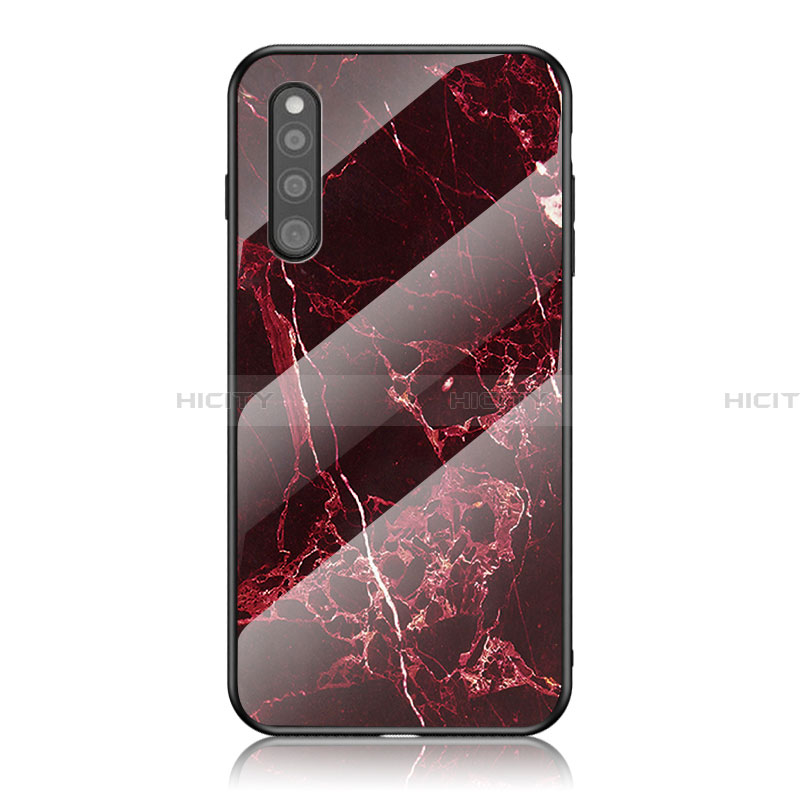 Coque Contour Silicone et Vitre Motif Fantaisie Miroir Etui Housse pour Samsung Galaxy A41 SC-41A Rouge Plus