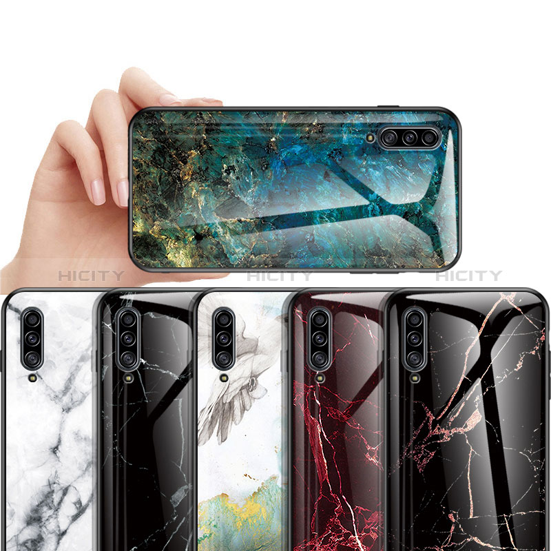 Coque Contour Silicone et Vitre Motif Fantaisie Miroir Etui Housse pour Samsung Galaxy A50 Plus