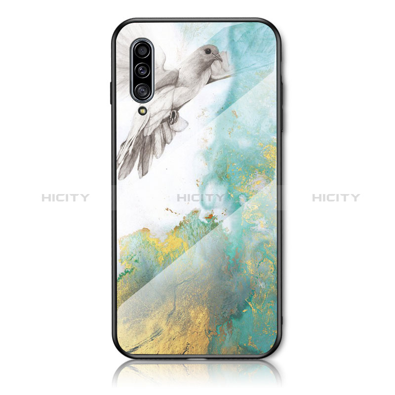 Coque Contour Silicone et Vitre Motif Fantaisie Miroir Etui Housse pour Samsung Galaxy A50 Plus