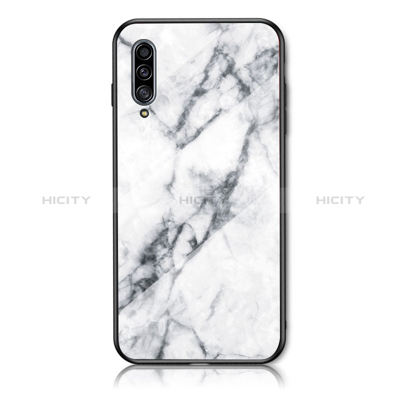 Coque Contour Silicone et Vitre Motif Fantaisie Miroir Etui Housse pour Samsung Galaxy A50S Blanc Plus