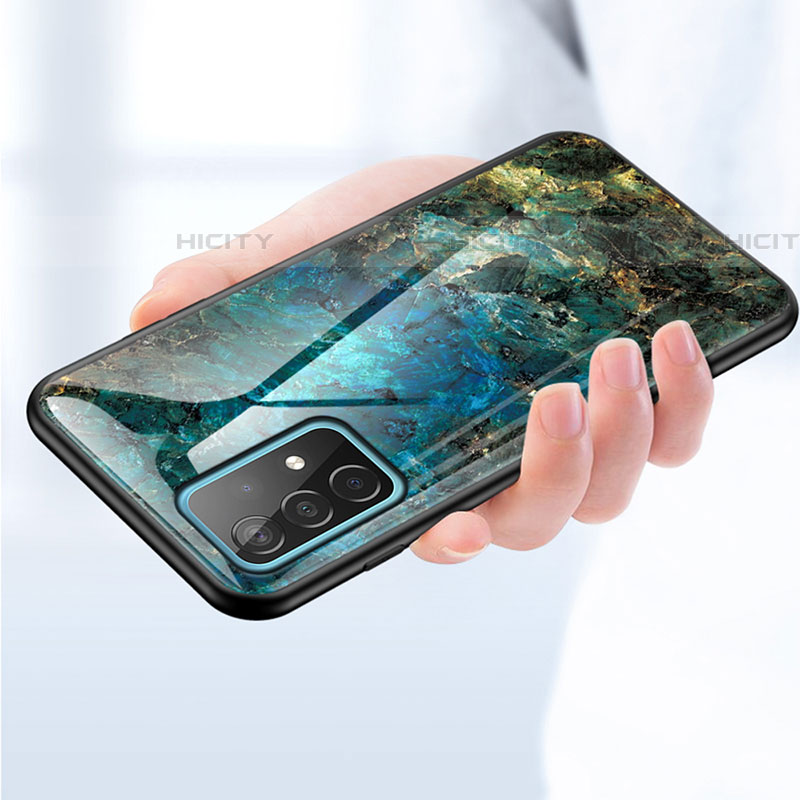 Coque Contour Silicone et Vitre Motif Fantaisie Miroir Etui Housse pour Samsung Galaxy A52 4G Plus