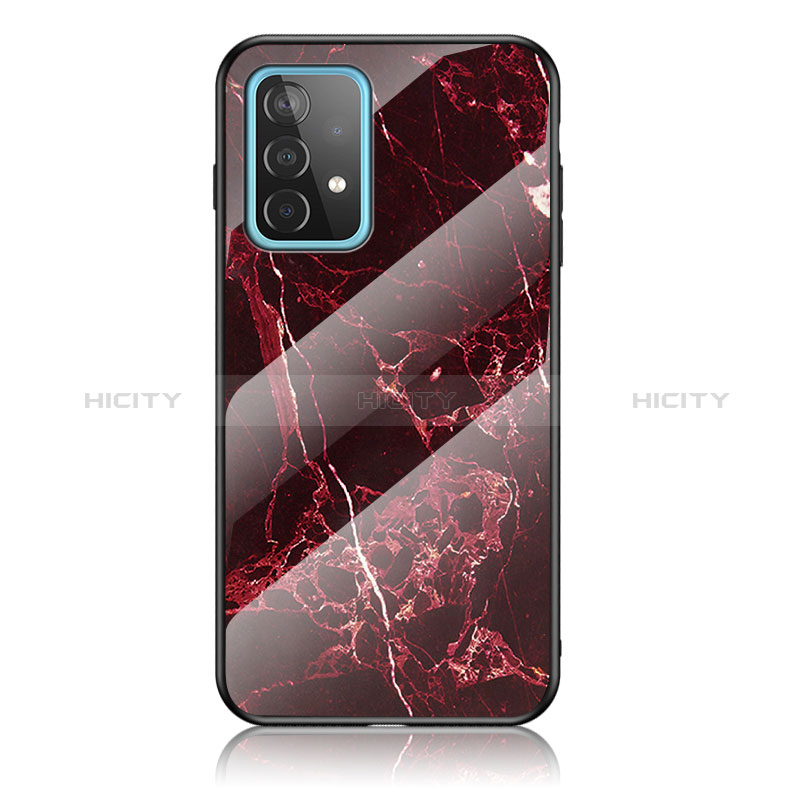 Coque Contour Silicone et Vitre Motif Fantaisie Miroir Etui Housse pour Samsung Galaxy A52s 5G Rouge Plus