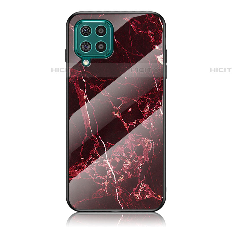 Coque Contour Silicone et Vitre Motif Fantaisie Miroir Etui Housse pour Samsung Galaxy F62 5G Rouge Plus