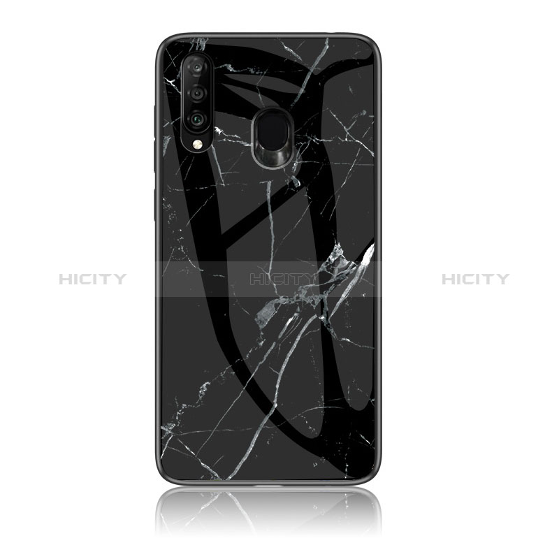 Coque Contour Silicone et Vitre Motif Fantaisie Miroir Etui Housse pour Samsung Galaxy M30 Noir Plus