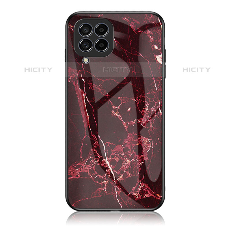 Coque Contour Silicone et Vitre Motif Fantaisie Miroir Etui Housse pour Samsung Galaxy M33 5G Rouge Plus