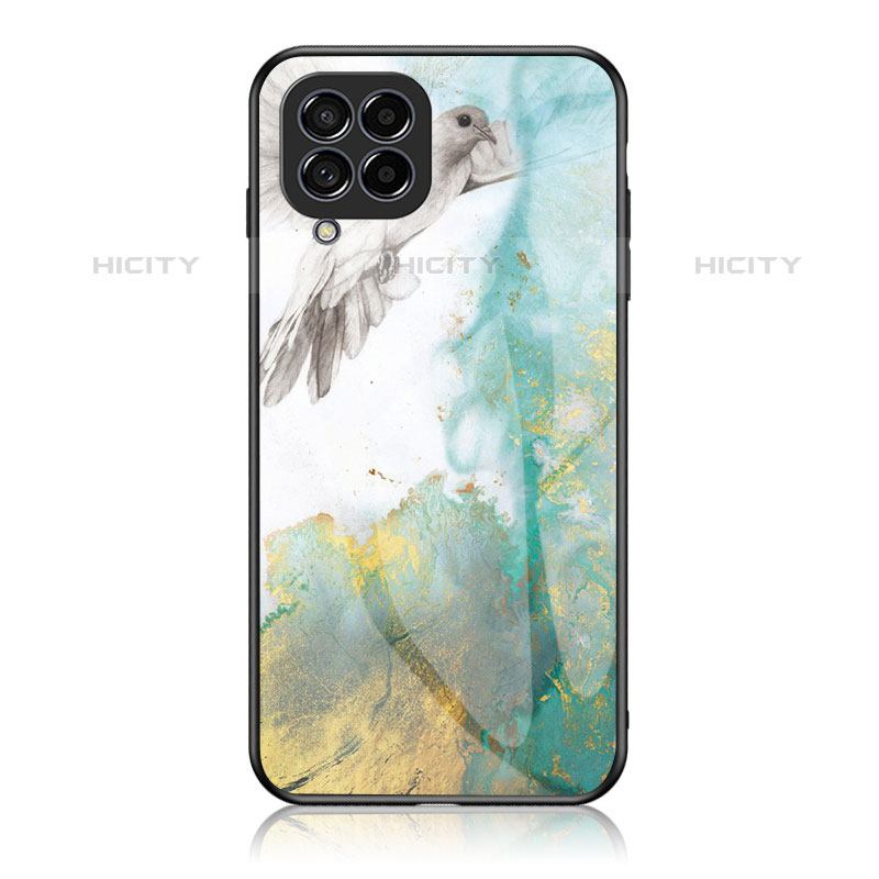 Coque Contour Silicone et Vitre Motif Fantaisie Miroir Etui Housse pour Samsung Galaxy M53 5G Vert Plus