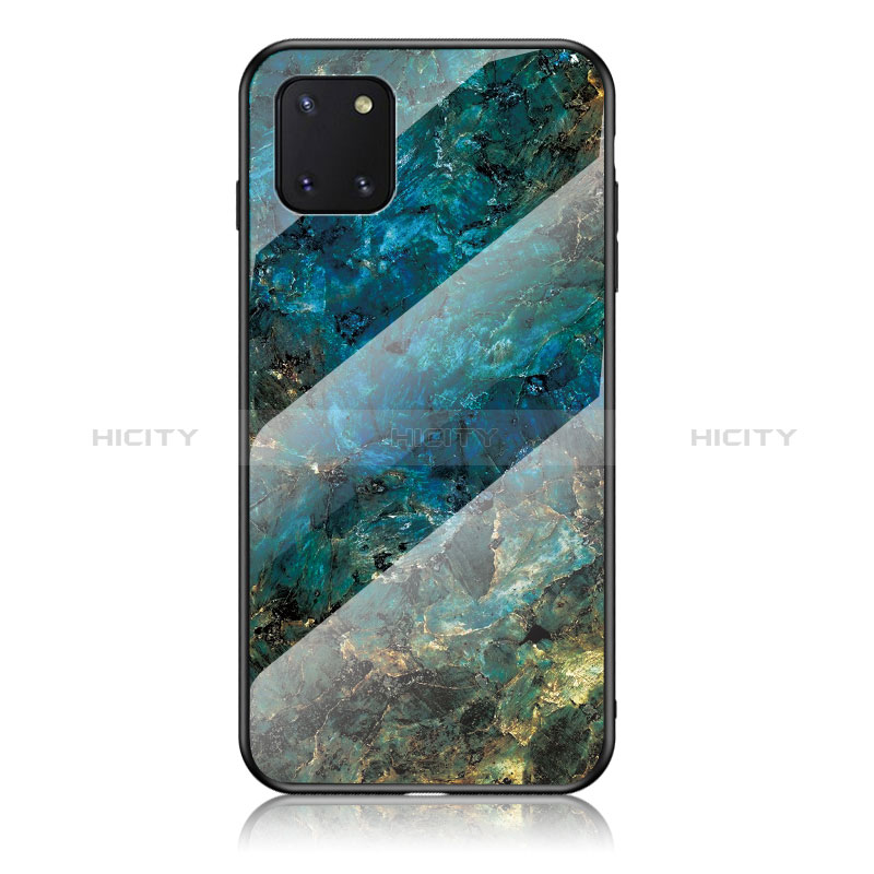 Coque Contour Silicone et Vitre Motif Fantaisie Miroir Etui Housse pour Samsung Galaxy M60s Bleu Plus