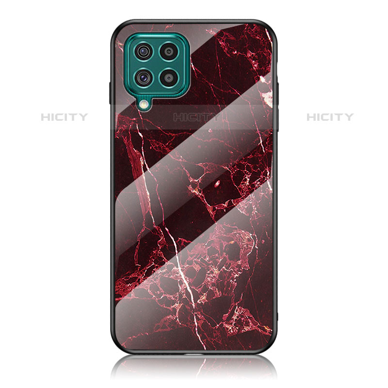 Coque Contour Silicone et Vitre Motif Fantaisie Miroir Etui Housse pour Samsung Galaxy M62 4G Rouge Plus