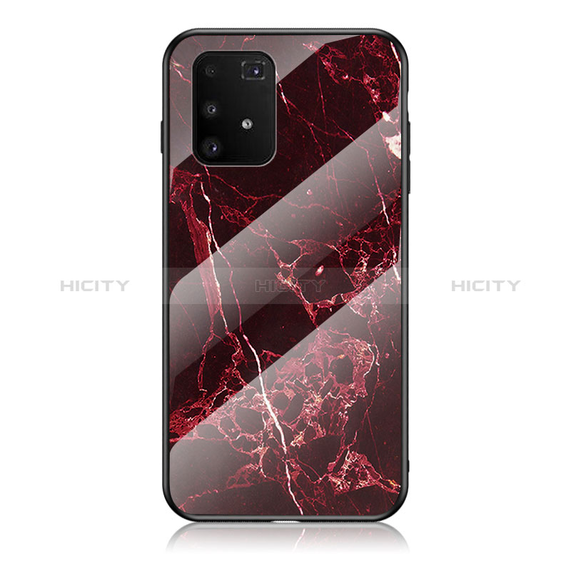 Coque Contour Silicone et Vitre Motif Fantaisie Miroir Etui Housse pour Samsung Galaxy M80S Rouge Plus