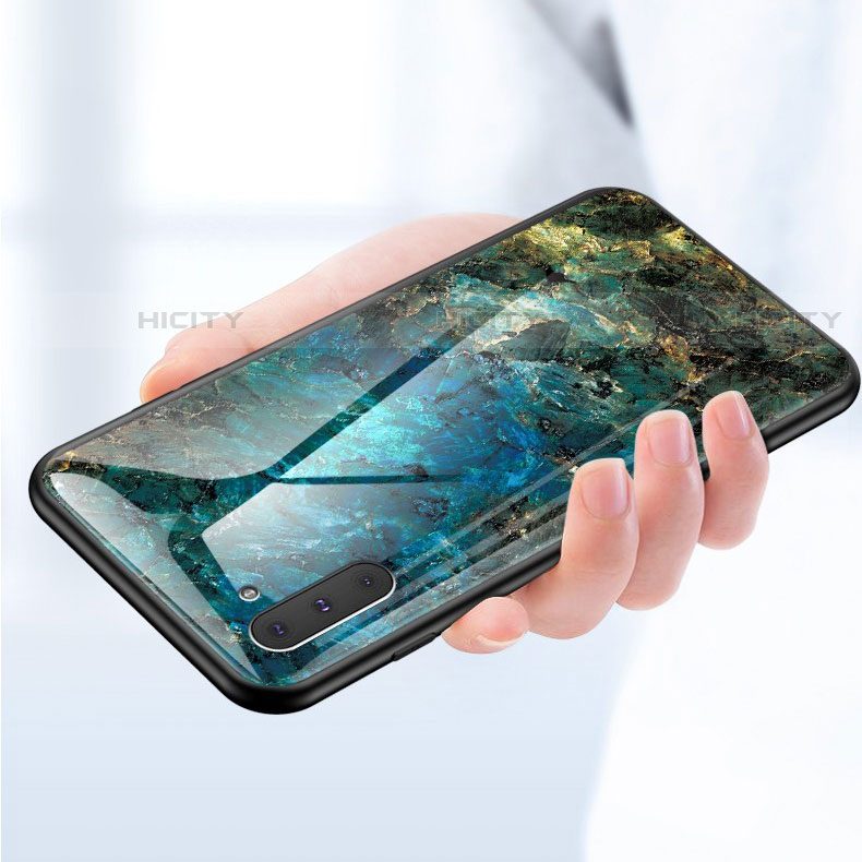 Coque Contour Silicone et Vitre Motif Fantaisie Miroir Etui Housse pour Samsung Galaxy Note 10 Plus