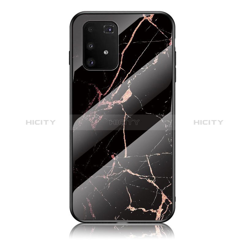 Coque Contour Silicone et Vitre Motif Fantaisie Miroir Etui Housse pour Samsung Galaxy S10 Lite Or et Noir Plus