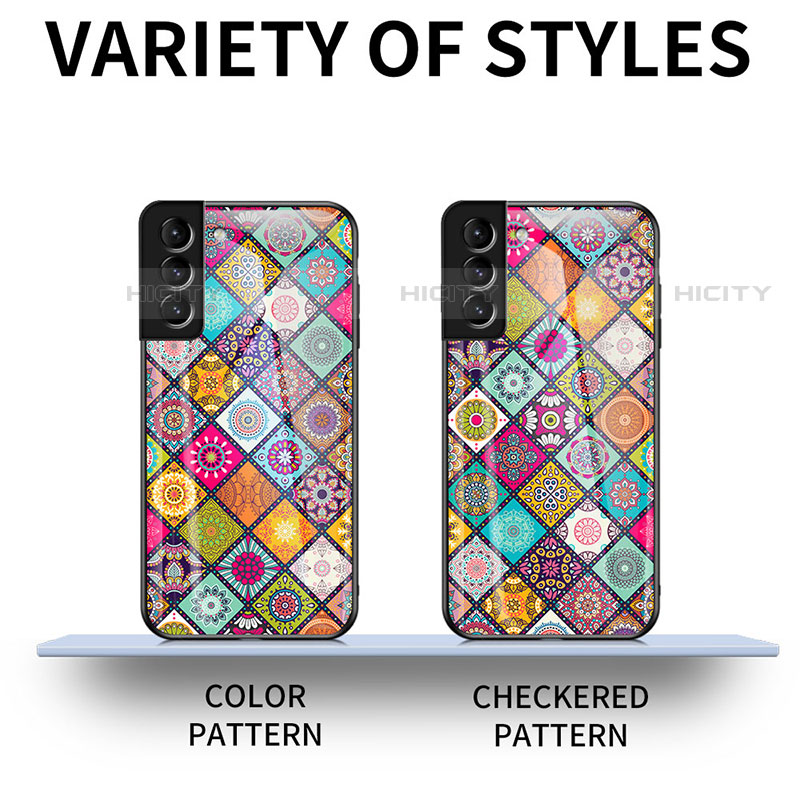 Coque Contour Silicone et Vitre Motif Fantaisie Miroir Etui Housse pour Samsung Galaxy S21 Plus 5G Plus