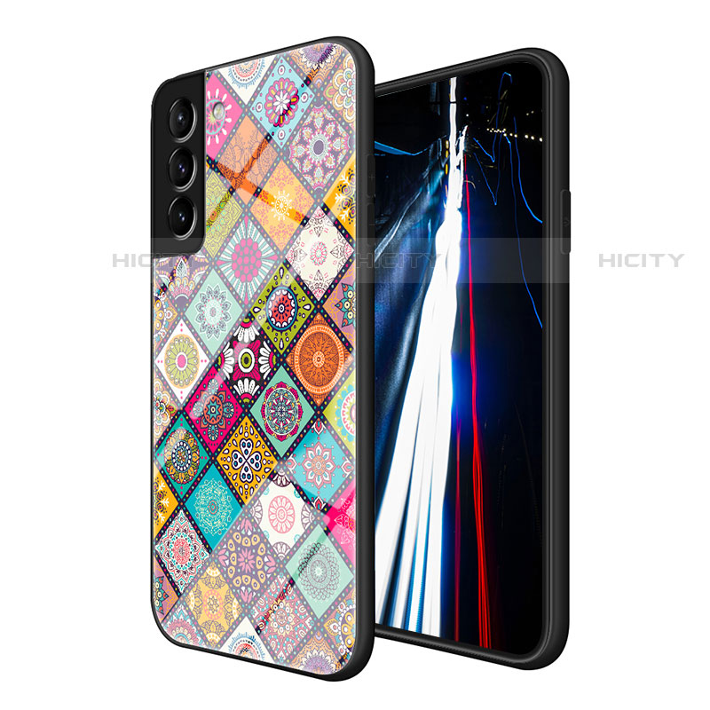 Coque Contour Silicone et Vitre Motif Fantaisie Miroir Etui Housse pour Samsung Galaxy S22 5G Plus