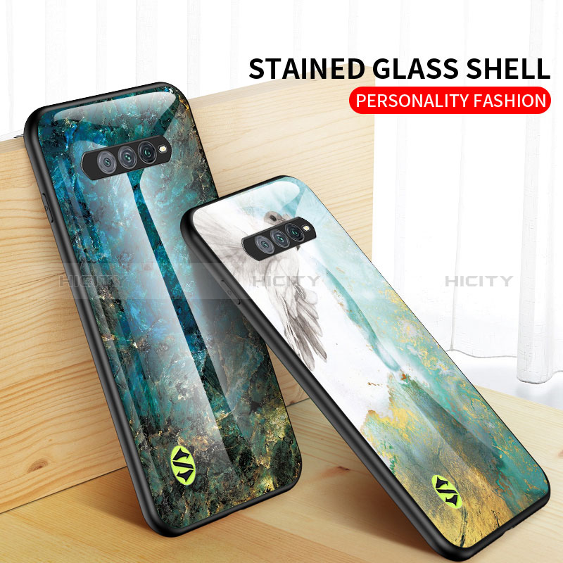 Coque Contour Silicone et Vitre Motif Fantaisie Miroir Etui Housse pour Xiaomi Black Shark 4S 5G Plus