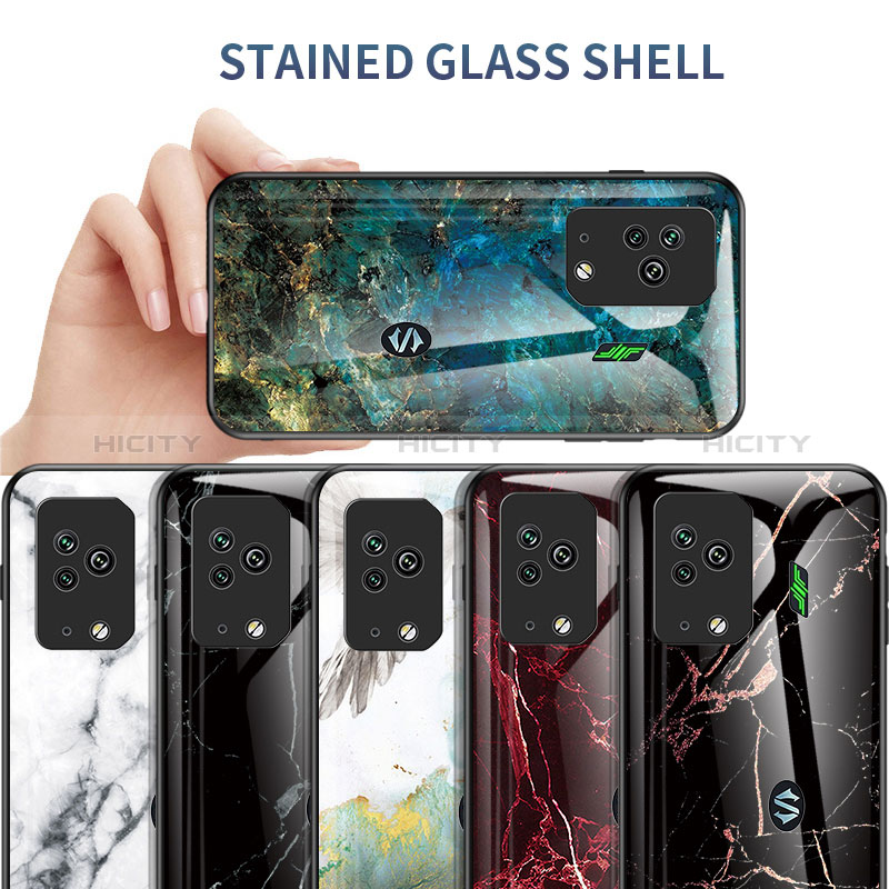 Coque Contour Silicone et Vitre Motif Fantaisie Miroir Etui Housse pour Xiaomi Black Shark 5 Pro 5G Plus