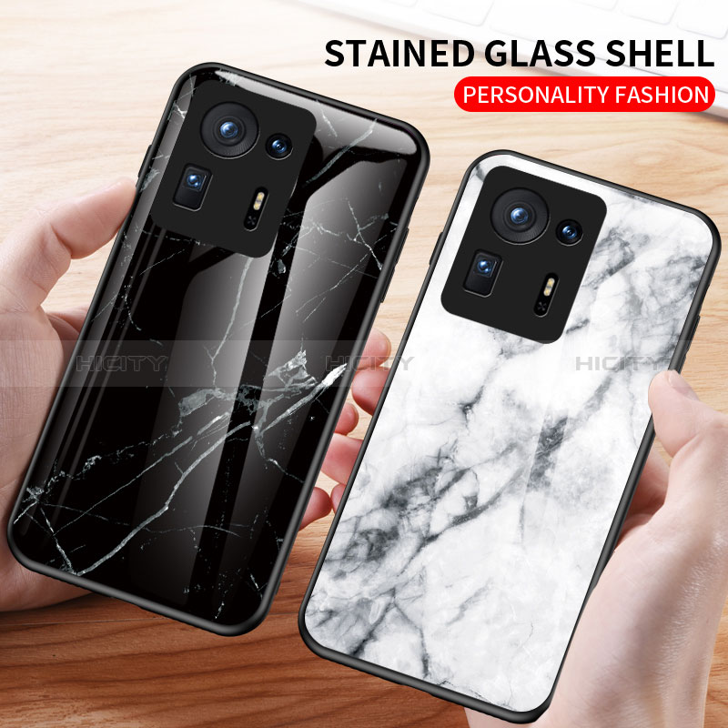 Coque Contour Silicone et Vitre Motif Fantaisie Miroir Etui Housse pour Xiaomi Mi Mix 4 5G Plus