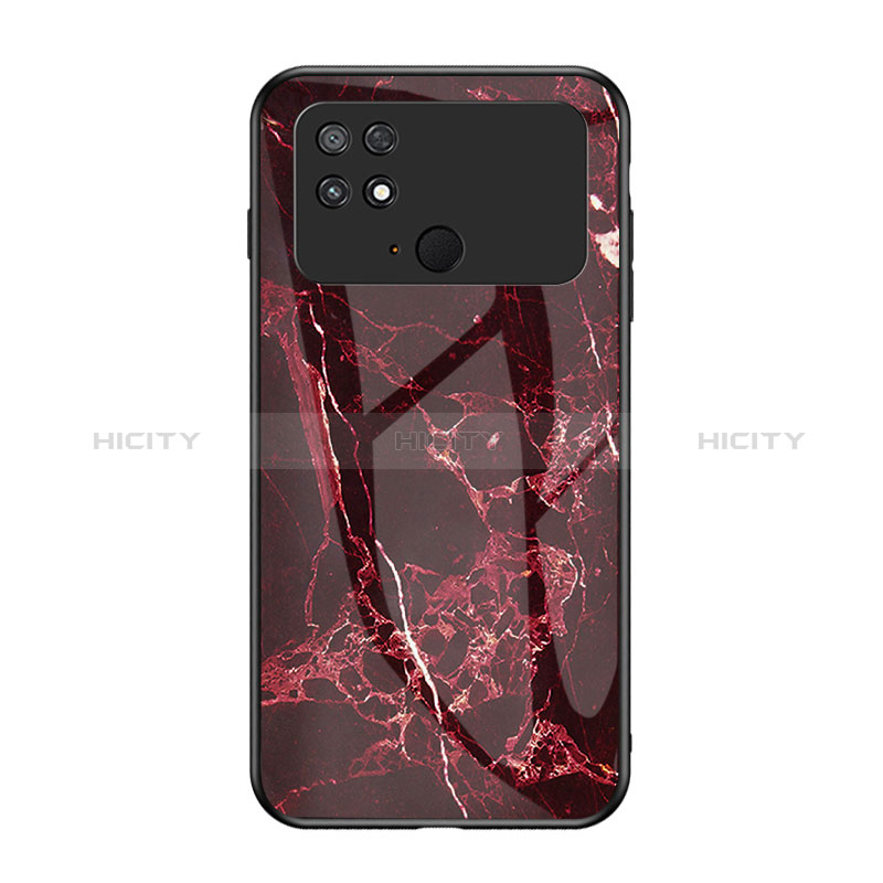 Coque Contour Silicone et Vitre Motif Fantaisie Miroir Etui Housse pour Xiaomi Poco C40 Rouge Plus