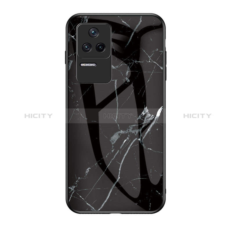 Coque Contour Silicone et Vitre Motif Fantaisie Miroir Etui Housse pour Xiaomi Poco F4 5G Noir Plus