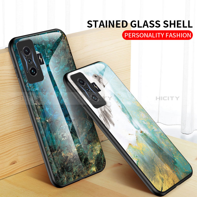 Coque Contour Silicone et Vitre Motif Fantaisie Miroir Etui Housse pour Xiaomi Poco F4 GT 5G Plus